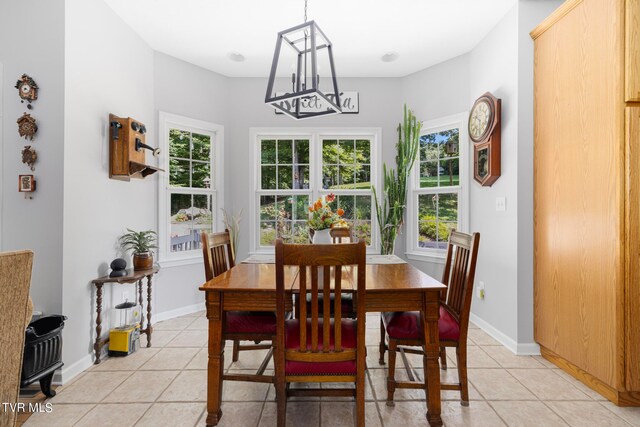 view of tiled dining room