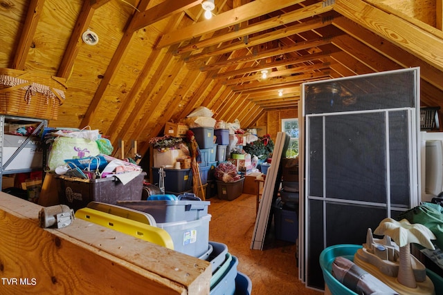 view of unfinished attic