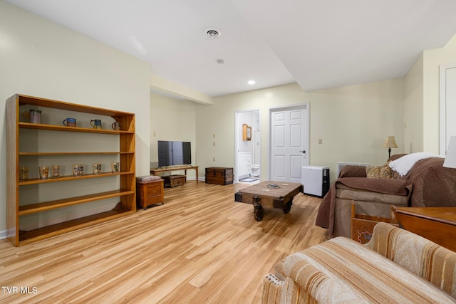 living room featuring light hardwood / wood-style flooring