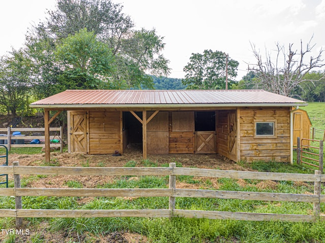 view of horse barn