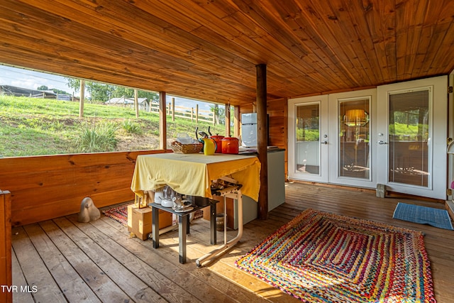 sunroom / solarium with french doors and a wealth of natural light