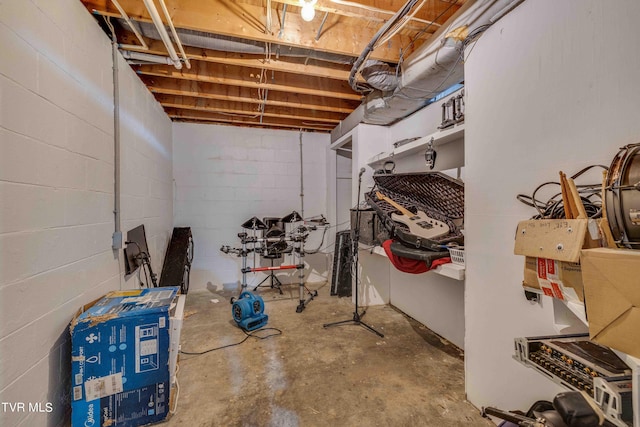 2390 W Allens Bridge Rd, Greeneville, TN 37743 - unfinished basement with concrete block wall