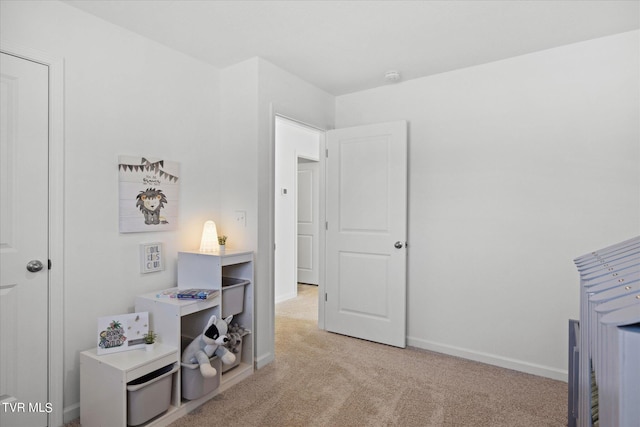 interior space with light colored carpet