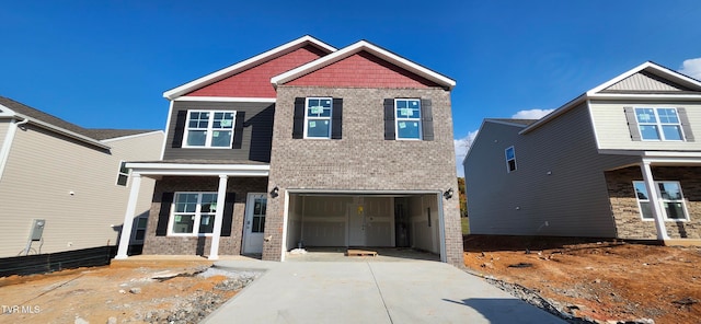 craftsman inspired home with a garage