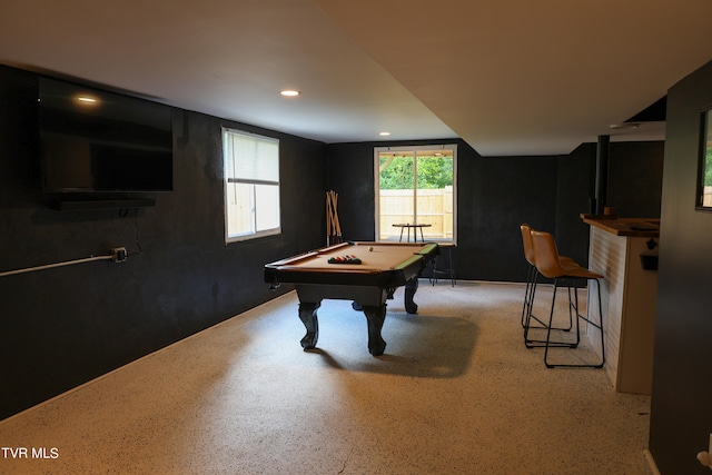 game room with billiards and a healthy amount of sunlight