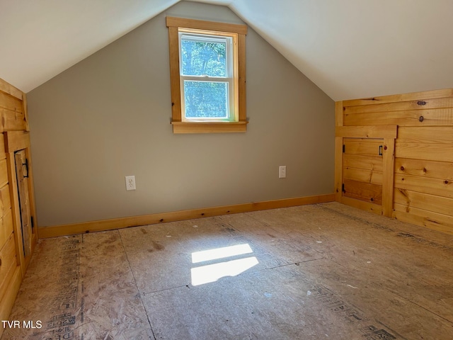 additional living space with lofted ceiling