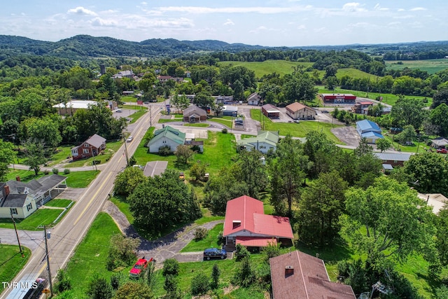 drone / aerial view with a mountain view