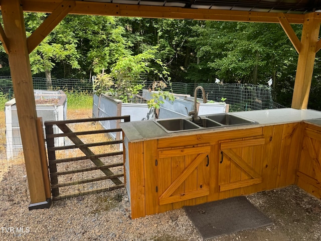 view of patio / terrace with sink