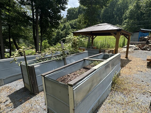 exterior space featuring a gazebo