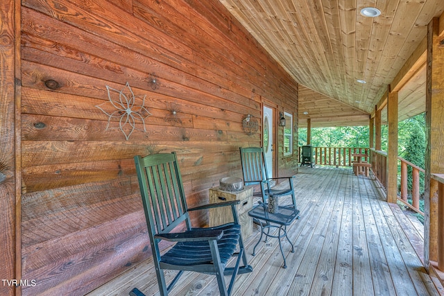 deck with a porch