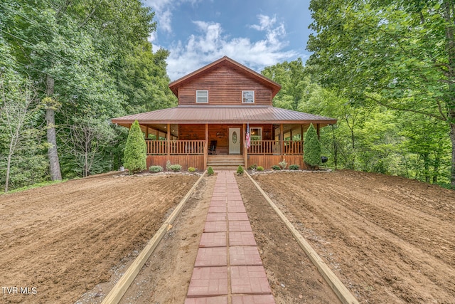 view of front of property with covered porch