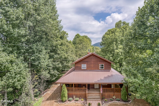 view of front of home with covered porch