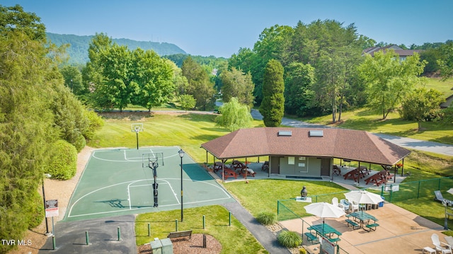 aerial view featuring a mountain view