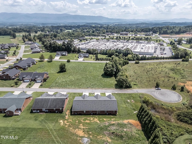 aerial view with a mountain view