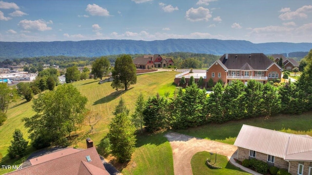 bird's eye view featuring a mountain view