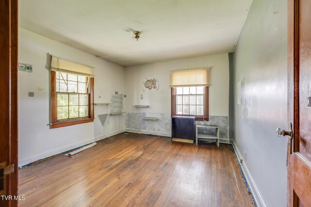 empty room with hardwood / wood-style floors