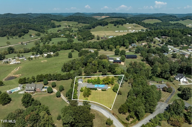 aerial view featuring a rural view