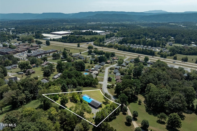 aerial view featuring a mountain view