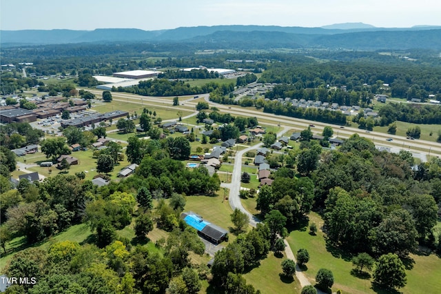 bird's eye view featuring a mountain view