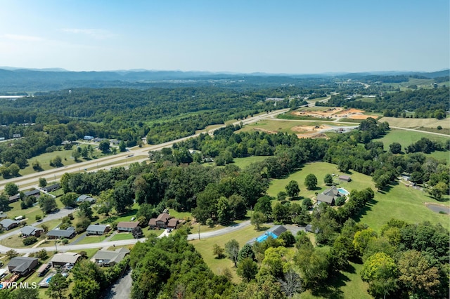 bird's eye view featuring a view of trees