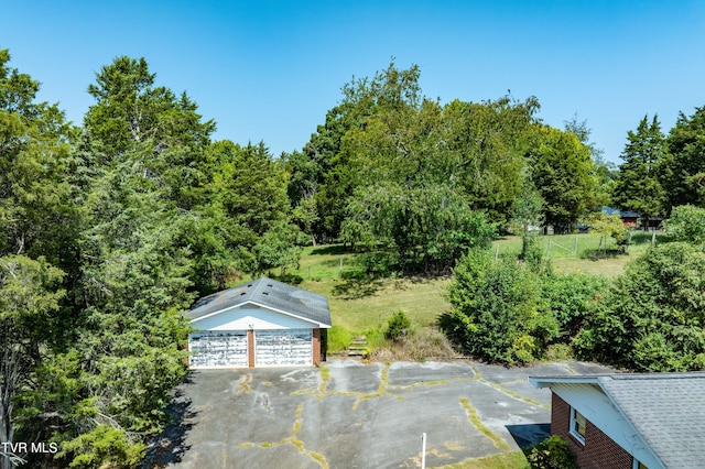 exterior space featuring a garage