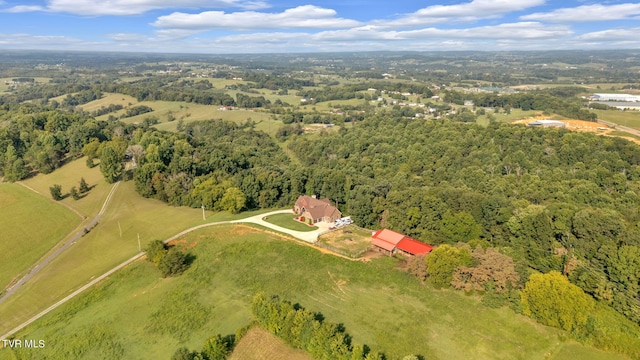 drone / aerial view with a rural view