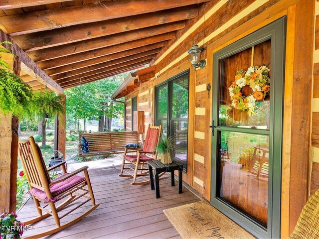 view of wooden deck