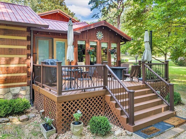 view of wooden deck