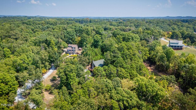 aerial view featuring a forest view