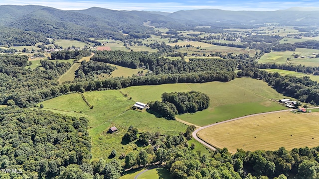 drone / aerial view with a mountain view