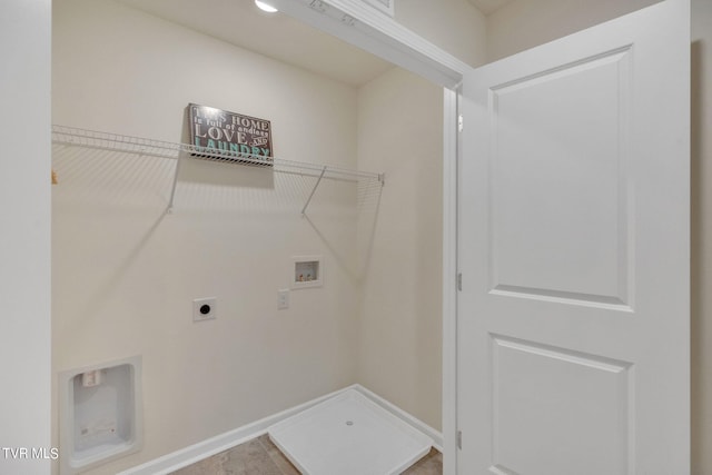 washroom with baseboards, laundry area, washer hookup, and hookup for an electric dryer