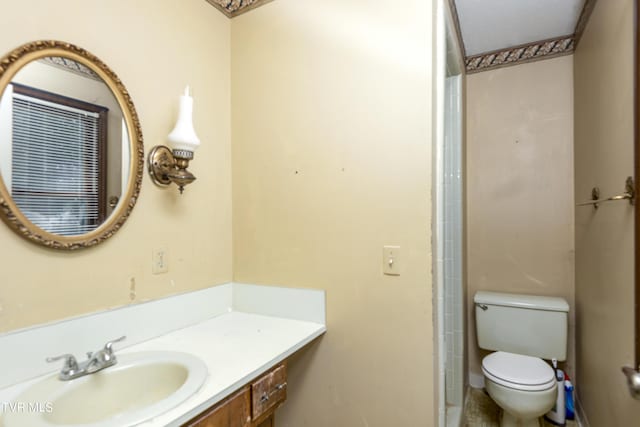 bathroom featuring toilet and vanity