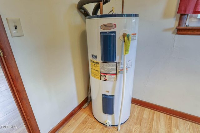 utility room with water heater