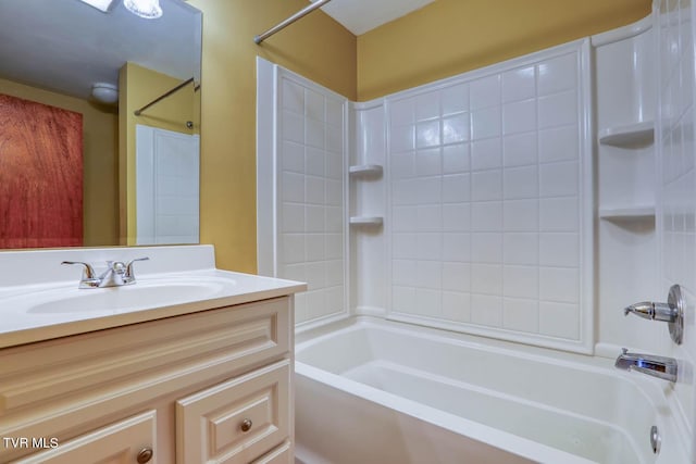 full bathroom with  shower combination and vanity