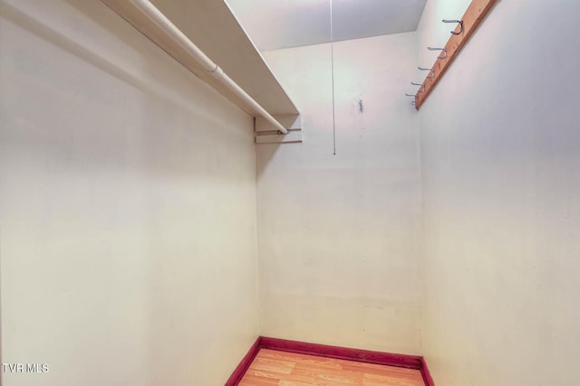 spacious closet with light wood-style flooring