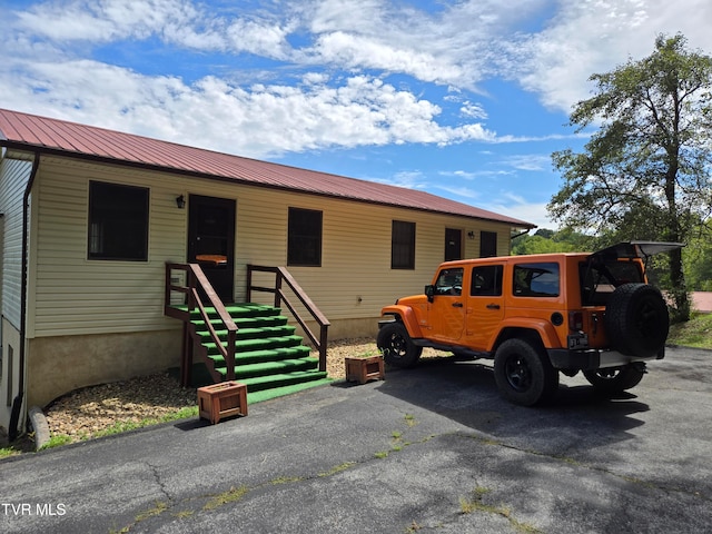 view of single story home