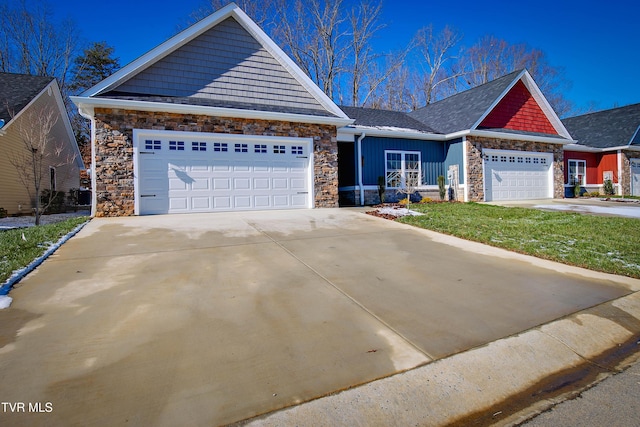 craftsman inspired home with a garage