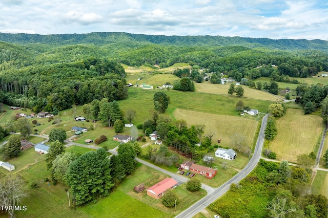 aerial view featuring a rural view