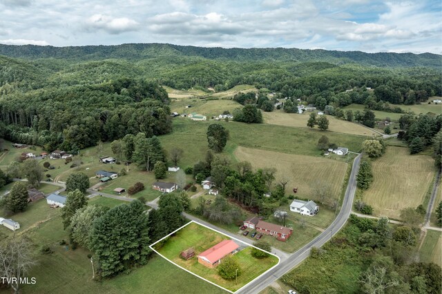 drone / aerial view with a rural view