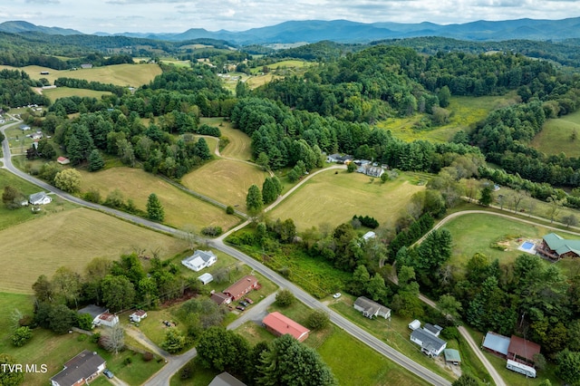 drone / aerial view with a mountain view