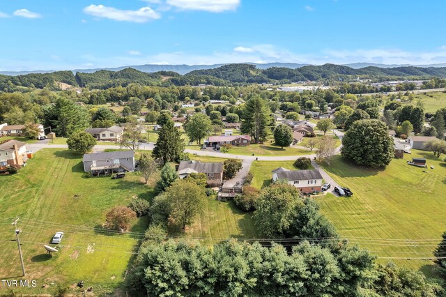 birds eye view of property featuring a mountain view