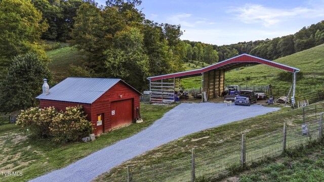 bird's eye view with a rural view