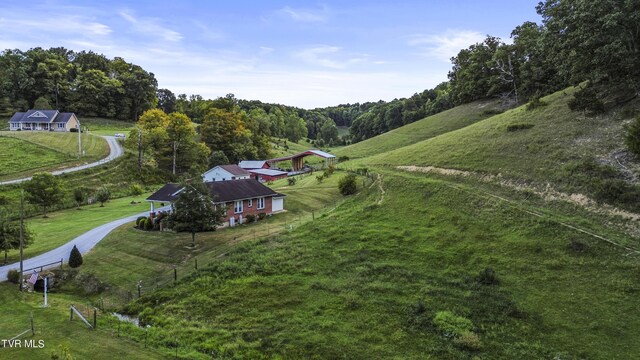 bird's eye view with a rural view