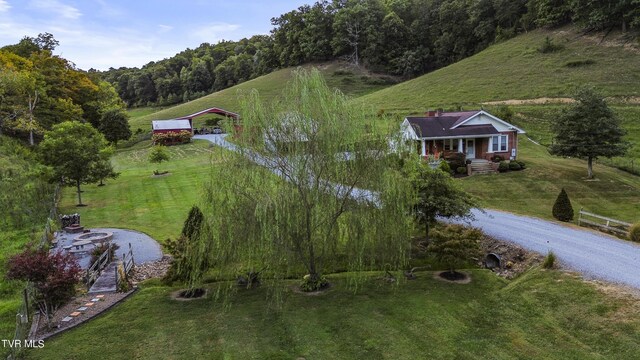 bird's eye view featuring a rural view