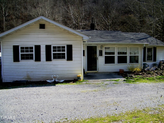 view of single story home