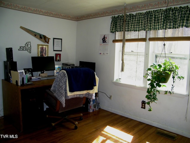 office featuring wood-type flooring