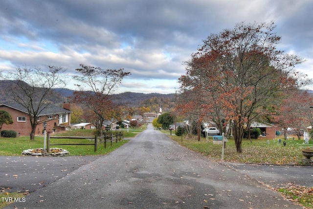 view of street featuring a mountain view