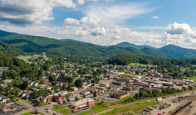 birds eye view of property featuring a mountain view