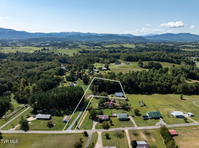 drone / aerial view with a mountain view