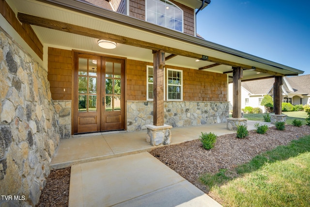 property entrance with a porch